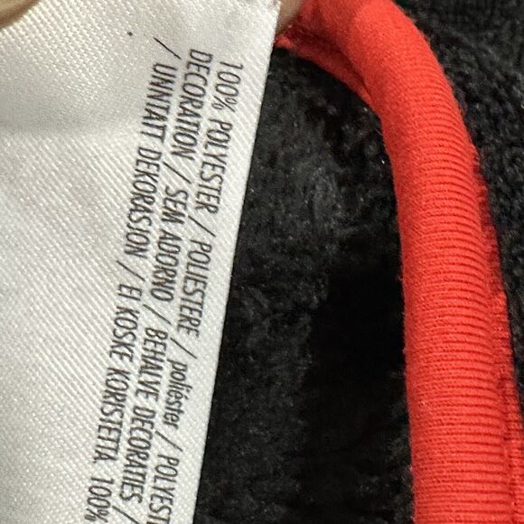 Disney Minnie Women XL Sherpa Zip Jacket Black Red - Picture 5 of 8